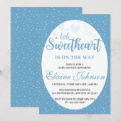 Invitation Petit Baby shower petit amour Blue Valentine Boy (Devant / Derrière)