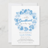 Invitation Petit Baby shower petit amour Blue Valentine Boy (Devant)