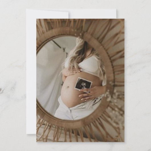 Invitation Petit Baby shower photo écrit à la main du soleil (Dos)