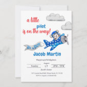 Invitation Petit Baby shower pilote (Devant)