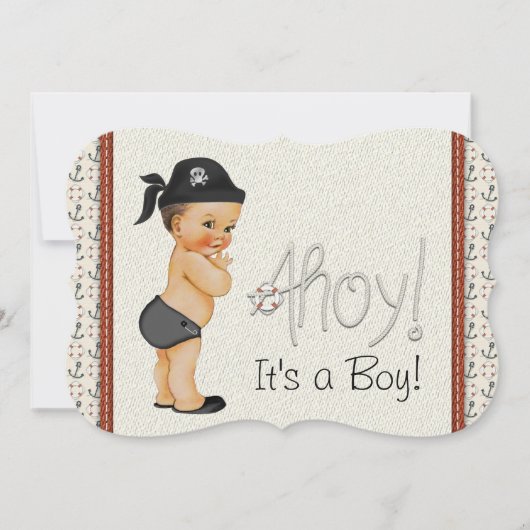 Invitation Petit Baby shower Pirate (Devant)