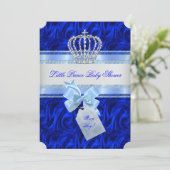 Invitation Petit Baby shower Prince Boy Royal Blue (Debout devant)