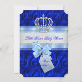 Invitation Petit Baby shower Prince Boy Royal Blue (Devant)