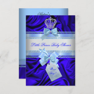 Invitation Petit Baby shower Prince Boy Royal Blue 2