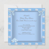 Invitation Petit Baby shower Prince Garçon Bleu Bunny (Dos)