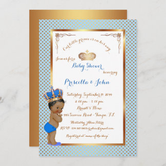 Invitation Petit Baby shower Prince Invitation, or rose