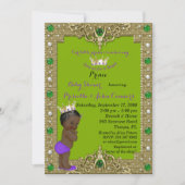 Invitation Petit Baby shower Prince Invitation, or, vert (Devant)