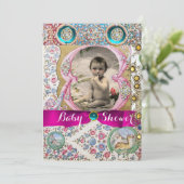 INVITATION PETIT BABY SHOWER PRINCESS JEUX FLORAUX (Debout devant)