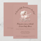 Invitation Petit Baby shower princesse sucré (Devant / Derrière)