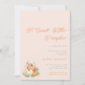 Invitation Petit Baby shower rose et orange doux Citrouille (Devant)