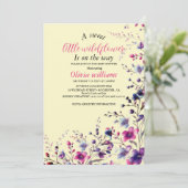 Invitation Petit baby shower rose fleur sauvage moderne (Debout devant)