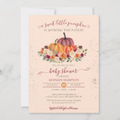 Invitation Petit Baby shower rustique Citrouille neutre entre (Devant)