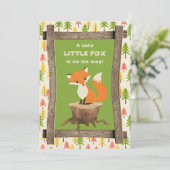 Invitation Petit baby shower rustique de garçon de Fox (Debout devant)