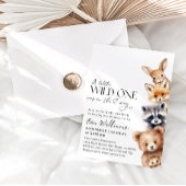 Invitation Petit Baby shower sauvage d'animaux de forêt