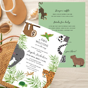 Invitation Petit Baby shower sauvage tout en un code QR