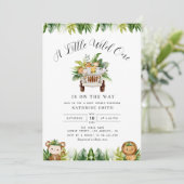 Invitation petit baby shower sauvage un safari jungle (Debout devant)