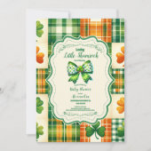 Invitation Petit Baby shower Shamrock Bow Lucky (Devant)