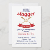 Invitation Petit Baby shower Slugger (Devant)