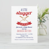 Invitation Petit Baby shower Slugger (Debout devant)