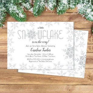Invitation Petit Baby shower Snowflake Gris & Parties scintil