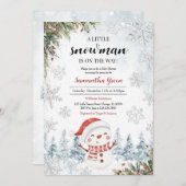Invitation Petit Baby shower Snowman (Devant / Derrière)
