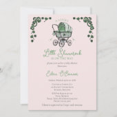 Invitation Petit Baby shower St patrick Shamrock rose (Devant)