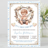 Invitation Petit Baby shower Sweet Valentine Cherub