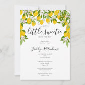 Invitation Petit Baby shower vert de fleurs de citron doux (Devant)