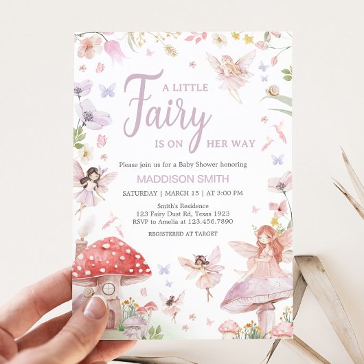 Invitation Petit Baby shower Whimsical Fairy