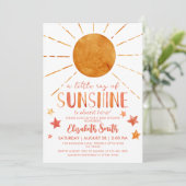 Invitation Petit Baby shower Whimsical Sunshine Girl (Debout devant)