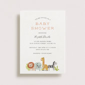 Invitation Petit Baby shower Zoo Animaux