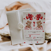 Invitation Petit ballons d'ours amoureux révèle le genre