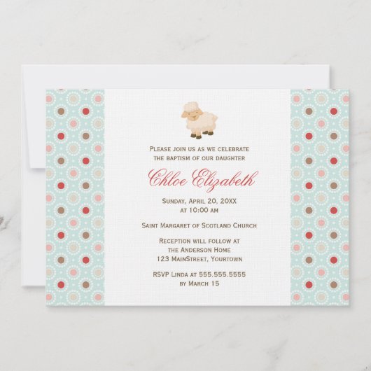 Invitation Petit baptême d'agneau (Devant)
