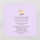 Invitation Petit Baptême d'agneau (Devant / Derrière)