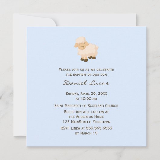 Invitation Petit Baptême d'agneau (Devant)