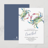 Invitation Petit barbecue de crabe Fête d'été en famille (Devant / Derrière)