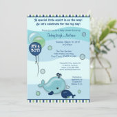 Invitation Petit bébé baleine et Baby shower de baiser de mam (Debout devant)