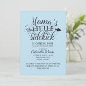 Invitation Petit Bébé Bleu Sidekick de maman Douche pour bébé (Debout devant)