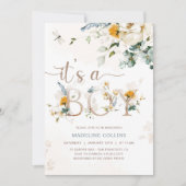 Invitation Petit Bébé En Fleur, Fleur sauvage, Baby shower Ja (Devant)