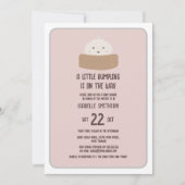 Invitation Petit Bébé En Route Fête de Naissance Rose (Devant)