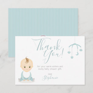 Invitation Petit bébé garçon et son Baby shower mobile