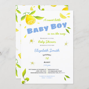 Invitation petit bébé garçon sur le chemin babyshower
