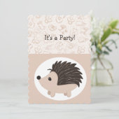 Invitation Petit Bébé mignon Hérisson animal Anniversaire Enf (Debout devant)