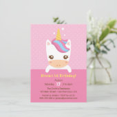 Invitation Petit Bébé mignon Unicorn Premier anniversaire fêt (Debout devant)