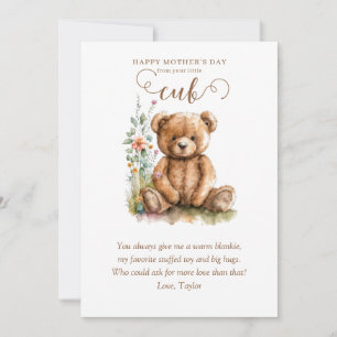 Invitation Petit Bébé Ours Cub Fête des Mères