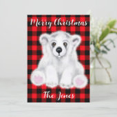 Invitation Petit bébé ours polaire de Noël, petit ours de Pèr (Debout devant)