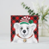 Invitation Petit bébé ours polaire de Noël, petit ours de Pèr (Debout devant)