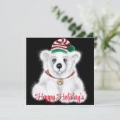 Invitation Petit bébé ours polaire de Noël, petit ours de Pèr (Debout devant)