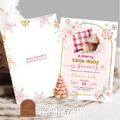 Invitation Petit Bébé rose Baby shower fille café