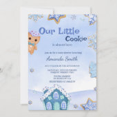 Invitation Petit biscuit Baby shower de Noël d'hiver (Devant)